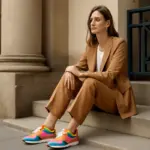 Sneakers colorate con abiti eleganti: il mix che valorizza lo stile personale