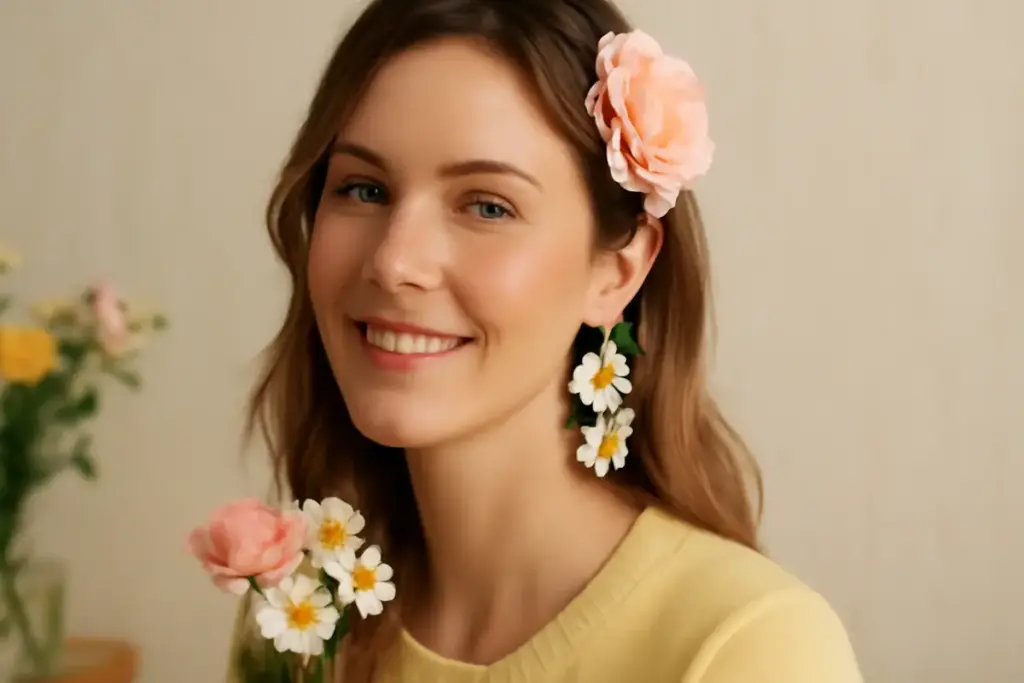 Come combinare accessori floreali per la primavera? Semplici abbinamenti che illuminano il viso