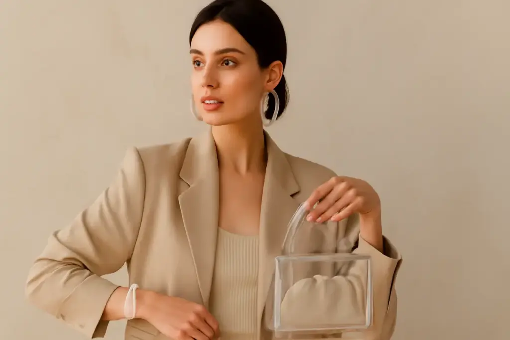 Come si portano gli accessori trasparenti senza sembrare eccessiva? La scelta che alleggerisce ogni look