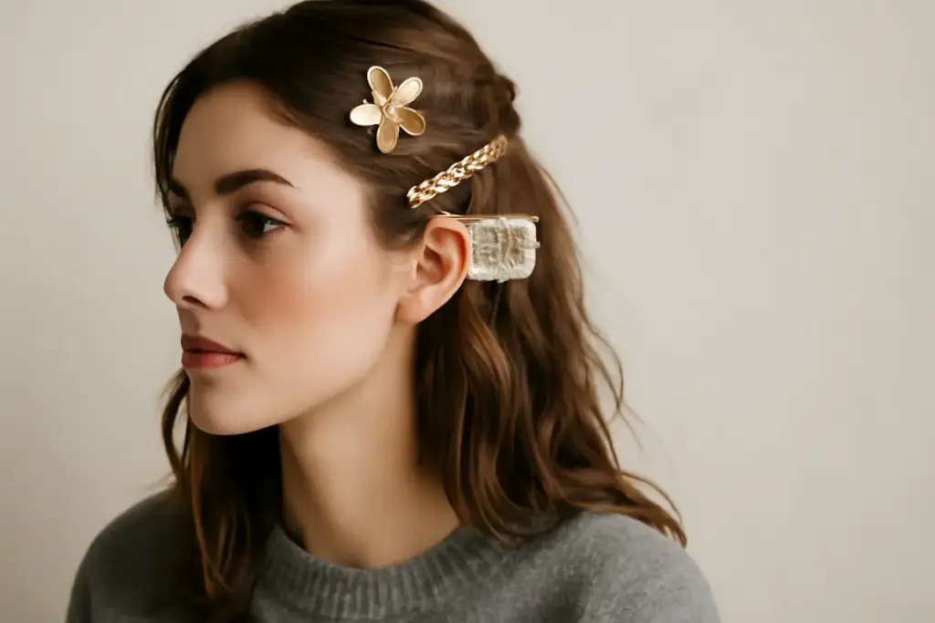 Accessori per capelli con dettagli preziosi: risaltano anche su look casual