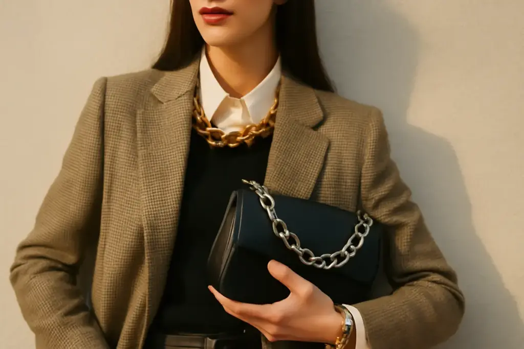 Accessori con catene: il dettaglio rock che rinnova anche outfit classici