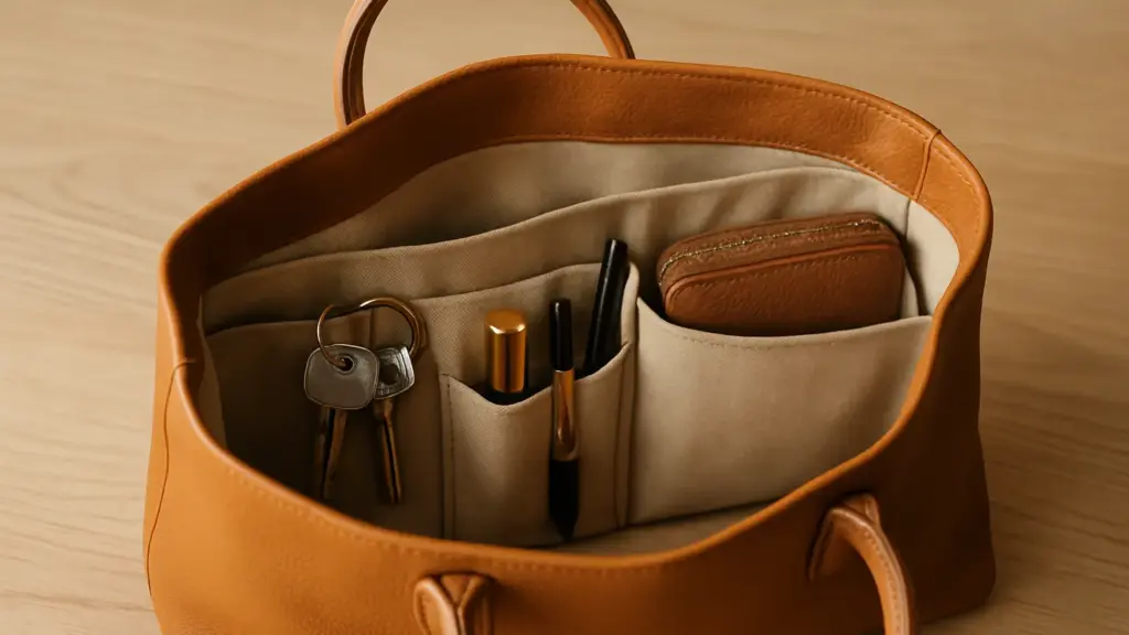 Organizzare l’interno della borsa: il metodo delle tre tasche