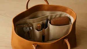 Organizzare l’interno della borsa: il metodo delle tre tasche